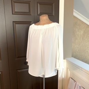 New! Cream off the shoulder top